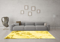 Machine Washable Abstract Yellow Modern Rug, wshabs983yw