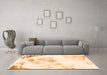 Machine Washable Abstract Orange Modern Area Rugs in a Living Room, wshabs983org