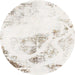 Round Abstract Off White Beige Modern Rug, abs983