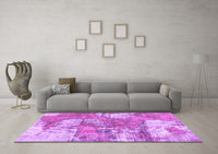 Machine Washable Abstract Purple Modern Rug, wshabs984pur