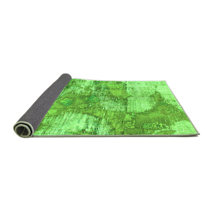 Sideview of Abstract Green Modern Rug, abs984grn