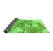 Sideview of Abstract Green Modern Rug, abs984grn