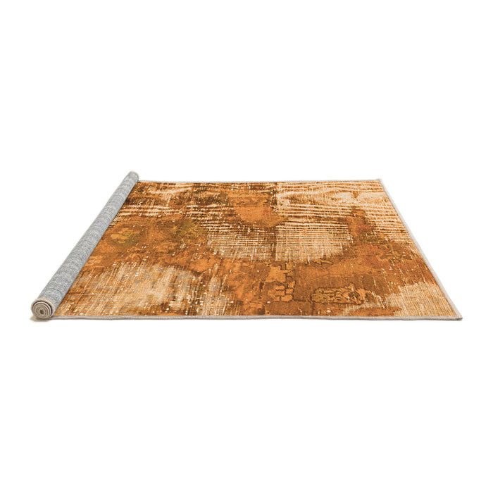 Sideview of Machine Washable Abstract Orange Modern Area Rugs, wshabs984org