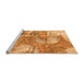 Sideview of Machine Washable Abstract Orange Modern Area Rugs, wshabs984org