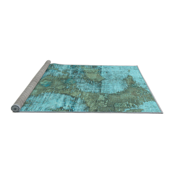 Sideview of Machine Washable Abstract Light Blue Modern Rug, wshabs984lblu