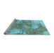 Sideview of Machine Washable Abstract Light Blue Modern Rug, wshabs984lblu