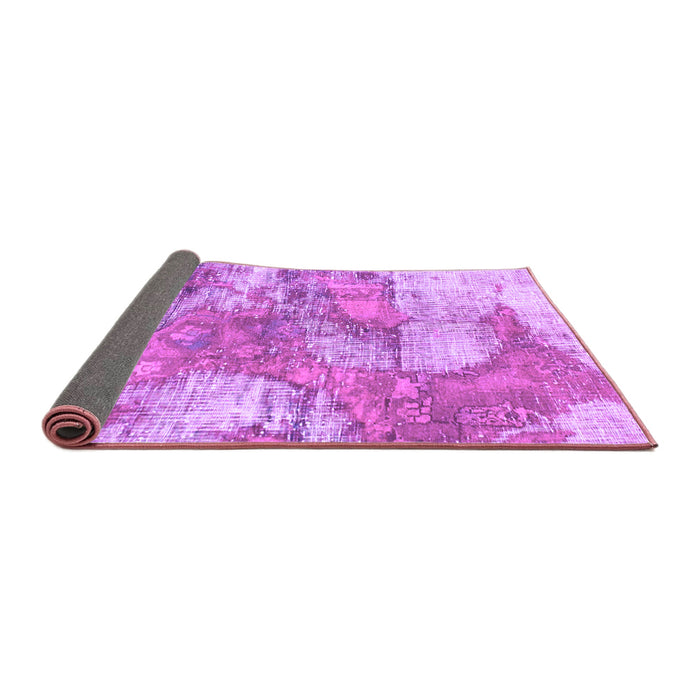 Sideview of Abstract Purple Modern Rug, abs984pur
