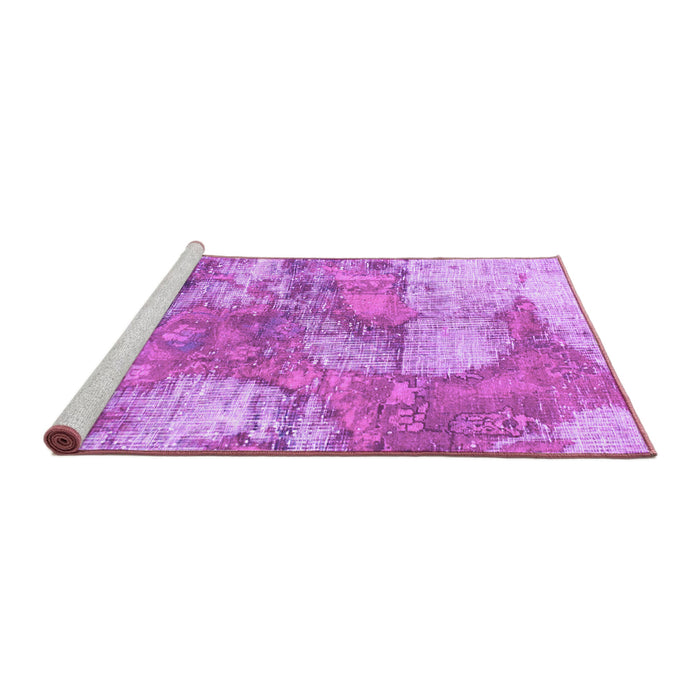 Sideview of Machine Washable Abstract Purple Modern Area Rugs, wshabs984pur