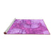 Sideview of Machine Washable Abstract Purple Modern Area Rugs, wshabs984pur