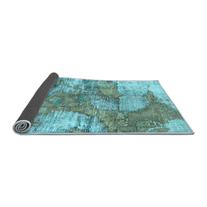 Sideview of Abstract Light Blue Modern Rug, abs984lblu