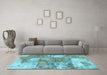 Machine Washable Abstract Light Blue Modern Rug in a Living Room, wshabs984lblu