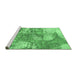 Sideview of Machine Washable Abstract Emerald Green Modern Area Rugs, wshabs984emgrn