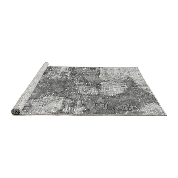 Sideview of Machine Washable Abstract Gray Modern Rug, wshabs984gry