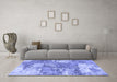 Machine Washable Abstract Blue Modern Rug in a Living Room, wshabs984blu