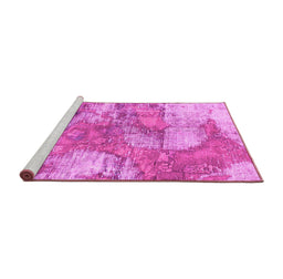 Sideview of Machine Washable Abstract Pink Modern Rug, wshabs984pnk