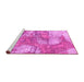 Sideview of Machine Washable Abstract Pink Modern Rug, wshabs984pnk