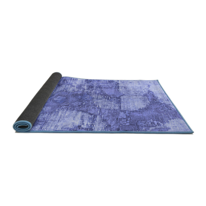 Sideview of Abstract Blue Modern Rug, abs984blu