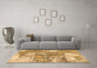 Machine Washable Abstract Brown Modern Rug in a Living Room,, wshabs984brn