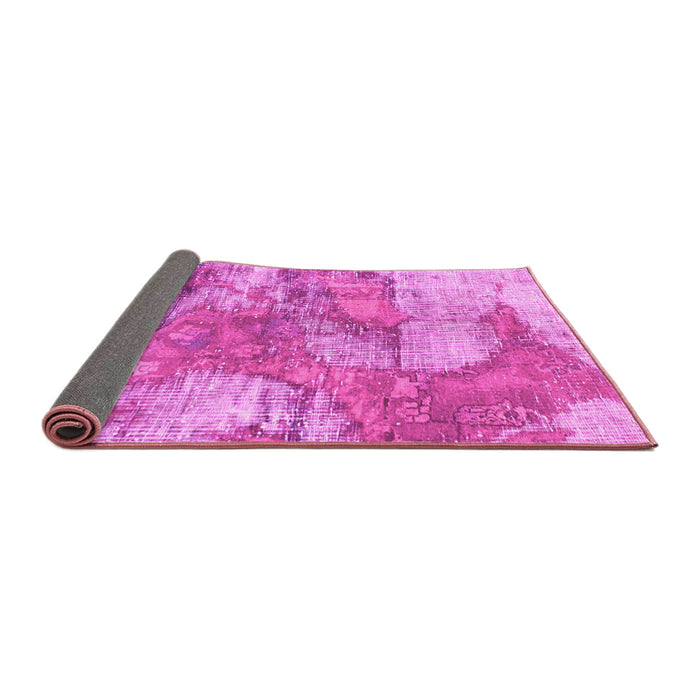 Sideview of Abstract Pink Modern Rug, abs984pnk