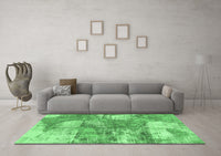 Machine Washable Abstract Emerald Green Modern Rug, wshabs984emgrn