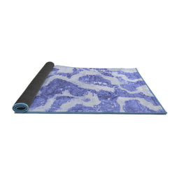 Sideview of Abstract Blue Modern Rug, abs985blu