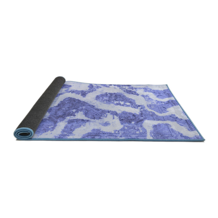 Sideview of Abstract Blue Modern Rug, abs985blu