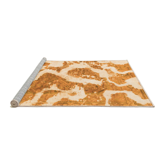 Sideview of Machine Washable Abstract Orange Modern Area Rugs, wshabs985org