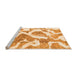 Sideview of Machine Washable Abstract Orange Modern Area Rugs, wshabs985org