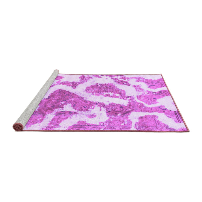 Sideview of Machine Washable Abstract Purple Modern Area Rugs, wshabs985pur