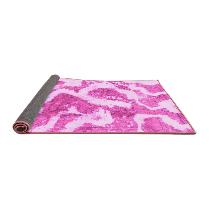 Sideview of Abstract Pink Modern Rug, abs985pnk