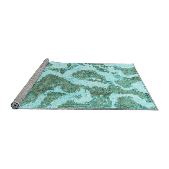 Sideview of Machine Washable Abstract Light Blue Modern Rug, wshabs985lblu