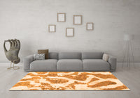 Machine Washable Abstract Orange Modern Rug, wshabs985org