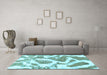 Machine Washable Abstract Light Blue Modern Rug in a Living Room, wshabs985lblu