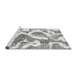 Sideview of Machine Washable Abstract Gray Modern Rug, wshabs985gry