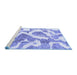 Sideview of Machine Washable Abstract Blue Modern Rug, wshabs985blu