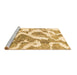 Sideview of Machine Washable Abstract Brown Modern Rug, wshabs985brn