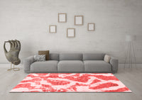 Machine Washable Abstract Red Modern Rug, wshabs985red