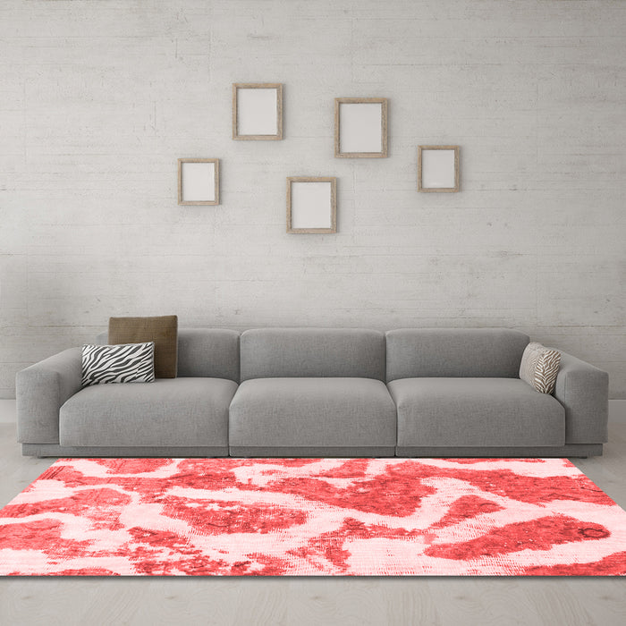 Modern Red Washable Rugs