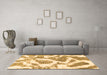 Machine Washable Abstract Brown Modern Rug in a Living Room,, wshabs985brn