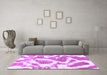 Machine Washable Abstract Purple Modern Area Rugs in a Living Room, wshabs985pur