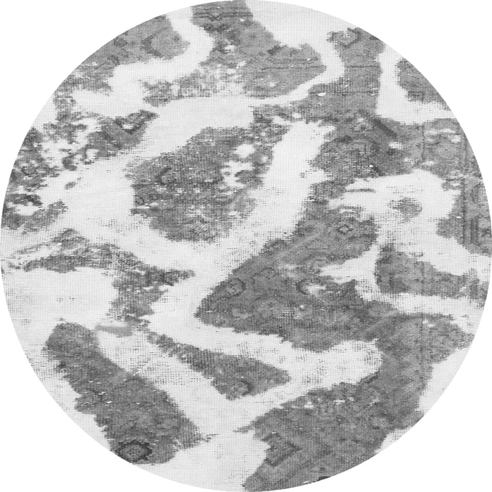 Round Machine Washable Abstract Gray Modern Rug, wshabs985gry