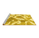 Sideview of Machine Washable Abstract Yellow Modern Rug, wshabs985yw