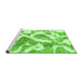 Sideview of Machine Washable Abstract Green Modern Area Rugs, wshabs985grn