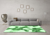 Machine Washable Abstract Emerald Green Modern Rug, wshabs986emgrn