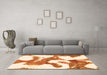 Machine Washable Abstract Orange Modern Area Rugs in a Living Room, wshabs986org