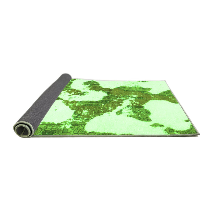 Sideview of Abstract Green Modern Rug, abs986grn