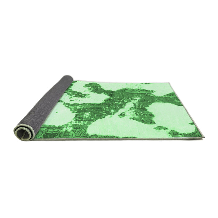 Sideview of Abstract Emerald Green Modern Rug, abs986emgrn