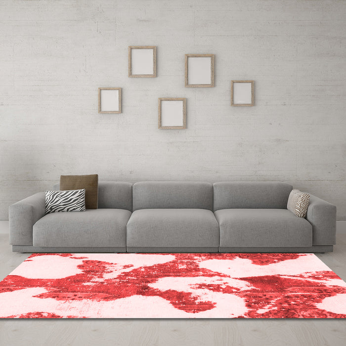 Modern Red Washable Rugs