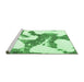 Sideview of Machine Washable Abstract Emerald Green Modern Area Rugs, wshabs986emgrn