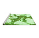 Sideview of Machine Washable Abstract Green Modern Area Rugs, wshabs986grn